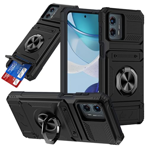 Ranyi Schutzhülle für Motorola Moto G 5G 2024 mit Kartenhalter, Schutz, zweilagige Rüstung mit Metallringhalter, Ständer, stoßdämpfende Silikon-Hartschale für Motorola Moto G 5G XT2417D 2024, Schwarz Ranyi Schutzhülle für Motorola Moto G 5G 2024 mit Kartenhalter, Schutz, zweilagige Rüstung mit Metallringhalter, Ständer, stoßdämpfende Silikon-Hartschale für Motorola Moto G 5G XT2417D 2024, Schwarz von Ranyi