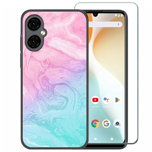 Ranyi Schutzhülle für Pinwheel Genesis 3 (2025 17,3 cm (6,8 Zoll), mit Displayschutzfolie, Himmelsmarmor-Muster, dünn, flexibel, TPU, stoßdämpfend, Silikon-Gummi, Grün von Ranyi