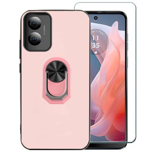 Ranyi Schutzhülle für RAZ Memory 2024 mit Displayschutzfolie, ultradünn, TPU-Hülle und um 360° drehbarer Ringhalter, Ständer, Silikon-Gummi-Schutzhülle für RAZ Memory Handy (2024 16,5 cm), Rosa von Ranyi