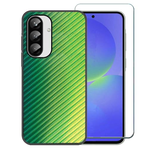 Ranyi Schutzhülle für Samsung Galaxy A36 5G, mit Displayschutzfolie, buntes Farbverlauf, Wellenmuster, ultradünn, Silikon-Gummi-Gel-Schutzhülle für Samsung Galaxy A36 SM-A366E, Grün Ranyi Schutzhülle für Samsung Galaxy A36 5G, mit Displayschutzfolie, buntes Farbverlauf, Wellenmuster, ultradünn, Silikon-Gummi-Gel-Schutzhülle für Samsung Galaxy A36 SM-A366E, Grün von Ranyi