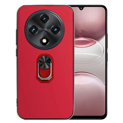 Ranyi Schutzhülle für UMIDIGI G100/UMIDIGI G100A, ultradünn, TPU-Hülle mit 360° drehbarem Ringhalter, Ständer, flexibles Silikon-Gummi, Schutzhülle für UMIDIGI G100 5G (2025 17,5 cm), Rot von Ranyi