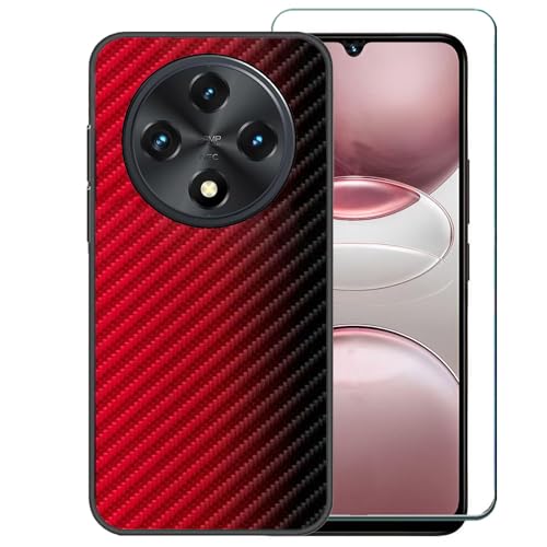 Ranyi Schutzhülle für UMIDIGI G100/UMIDIGI G100A mit Displayschutzfolie, buntes Farbverlauf, Wellenmuster, ultradünn, Silikon-Gummi-Gel-Schutzhülle für UMIDIGI G100 5G (2025 17,5 cm (6,9 Zoll), Rot von Ranyi