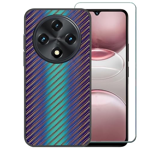 Ranyi Schutzhülle für UMIDIGI G100/UMIDIGI G100A mit Displayschutzfolie, buntes Farbverlauf, Wellenmuster, ultradünn, Silikon-Gummi-Gel-Schutzhülle für UMIDIGI G100 5G (2025 17,5 cm (6,9 Zoll), Blau von Ranyi