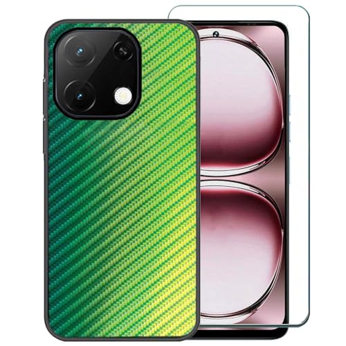 Ranyi Schutzhülle für UMIDIGI Note 100/Note 100A mit Displayschutzfolie, buntes Farbverlauf, Wellenmuster, ultradünn, Silikon-Gummi-Schutzhülle für UMIDIGI Note 100 5G / Note 100A (2025), Grün von Ranyi