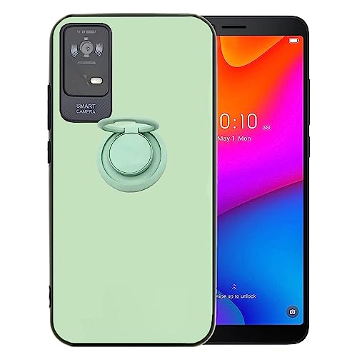 Ranyi TCL ION V Hülle, TCL ION X Hülle, schlanke, flexible, solide TPU-Hülle mit 360° drehbarem Ringhalter, Ständer, Schutz, Gummihülle für TCL Ion V/TCL Ion X T607DL 2023, 15,2 cm (6 Zoll), Minzgrün von Ranyi