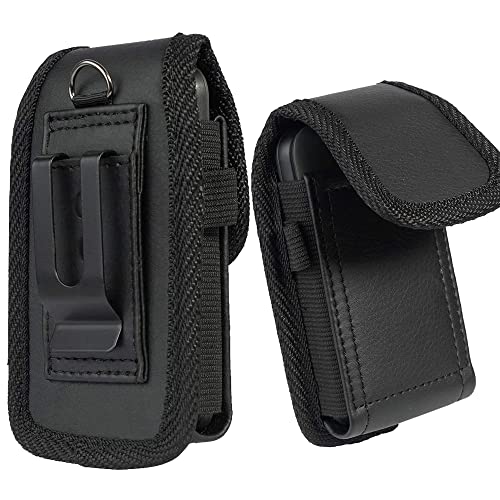 Ranyi Tandem T:Slim X2 Hülle, Tandem T:Slim G4 Hülle, schwarz, elastisches veganes Leder, Brieftaschen-Holster mit [Gürtel-Metallschlaufen-Clip] Magnetverschluss, Brieftaschen-Schutzhülle für Tandem von Ranyi