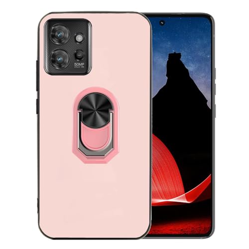 Ranyi Schutzhülle für Motorola ThinkPhone, ultradünn, TPU, mit 360° drehbarem Ringhalter, Ständer, flexibler Schutz, Silikon-Gummi, Rosa von Ranyi