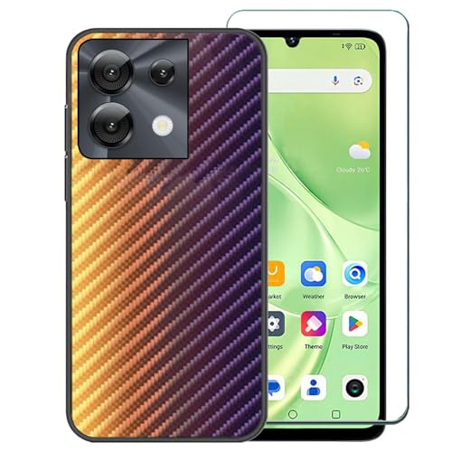 Ranyi UMIDIGI G9 5G Hülle mit Displayschutzfolie, Umidigi G9C/G9A/G9T Hülle, buntes Farbverlauf, Wellenmuster, schlank, dünn, flexibel, Schutz, Silikon-Gummi-Schutzhülle für UMIDIGI G9 5G (2024 17,1 von Ranyi
