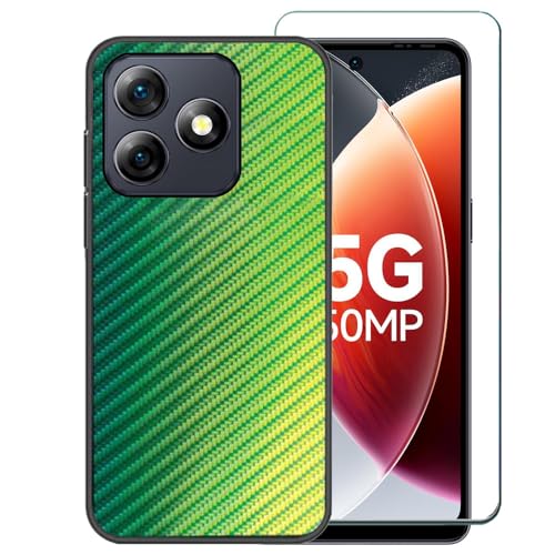 Ranyi Ulefone Note 18 Pro-Hülle mit Displayschutzfolie, Ulefone Note 18 Ultra-Hülle, buntes Farbverlauf, Wellenmuster, ultradünn, flexibel, Silikon-Schutzhülle für Ulefone Note 18 Pro/Ultra Grün von Ranyi