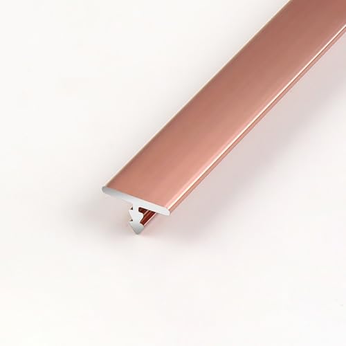 Raouoae 2 Stück 140cm Aluminium Bodenleiste Abschlussleiste Boden T Profil Übergangsprofil Übergangsleiste Für Perfekte Übergänge Zwischen Laminat Und Vinyl(Roségold,Breite: 6mm) von Raouoae