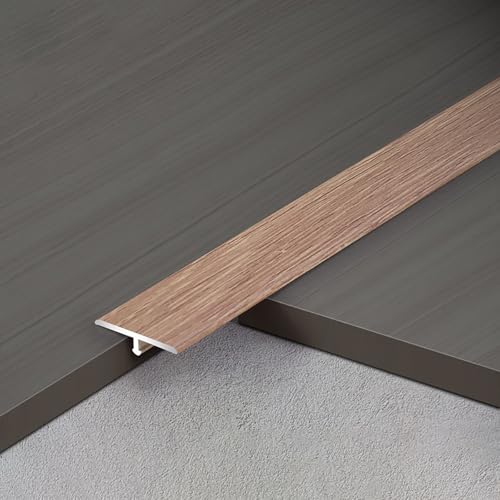 Raouoae 90 cm X 2 Türleisten Übergangsprofil T-Profil Holzmaserung Aus Aluminiumlegierung Bodenleiste Übergangsleiste Für Holz/Laminat/Vinyl-Boden(Holzfarbe,Breite: 2.5 cm) von Raouoae