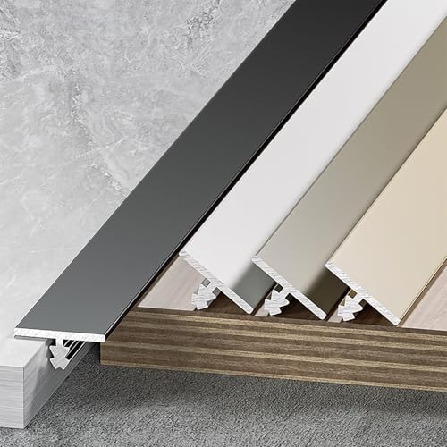 Raouoae Hochwertige T-Form Übergangsschiene 100 Cm Länge 3 Stück Floor Threshold Strips Übergangsprofil Türschwelle Bodenleiste Für Fliesen, Teppich Und Vinyl(High-End-Grau,Breite: 20 mm) von Raouoae