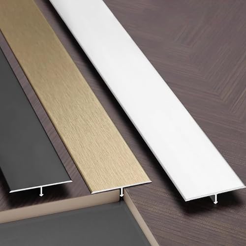 Raouoae Türleisten Übergangsprofil Floor Divider Strip 3 Stück 90 cm Bodenübergangsschiene T-Profil Übergangsleiste Aus Aluminium Für Laminat, Parkett Und Vinyl(Silber,Breite: 30 mm) von Raouoae