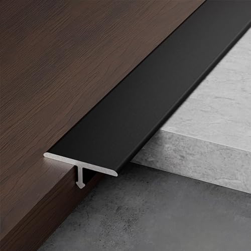 Raouoae ÜBergangsprofil Bodenübergangsleiste T-Profil Für Flache Spaltabdeckung 3 Stücke 90cm Pflegeleicht Übergangsschiene Für Holz/Laminat/Vinyl/Fliesen(Schwarz,Breite: 20 mm) von Raouoae
