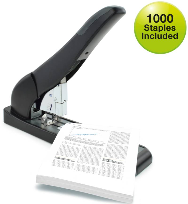 RAPESCO Blockheftgerät ECO HD-210, schwarz + 1.000 Klammern von Rapesco