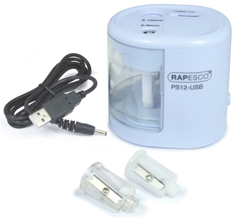 RAPESCO Elektrischer Doppel-Spitzer PS12-USB, hellblau von Rapesco