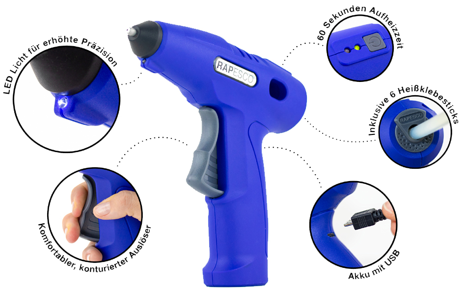 RAPESCO Germ-Savvy Heißklebepistole G4-7, schnurlos RAPESCO Germ-Savvy Heißklebepistole G4-7, schnurlos von Rapesco
