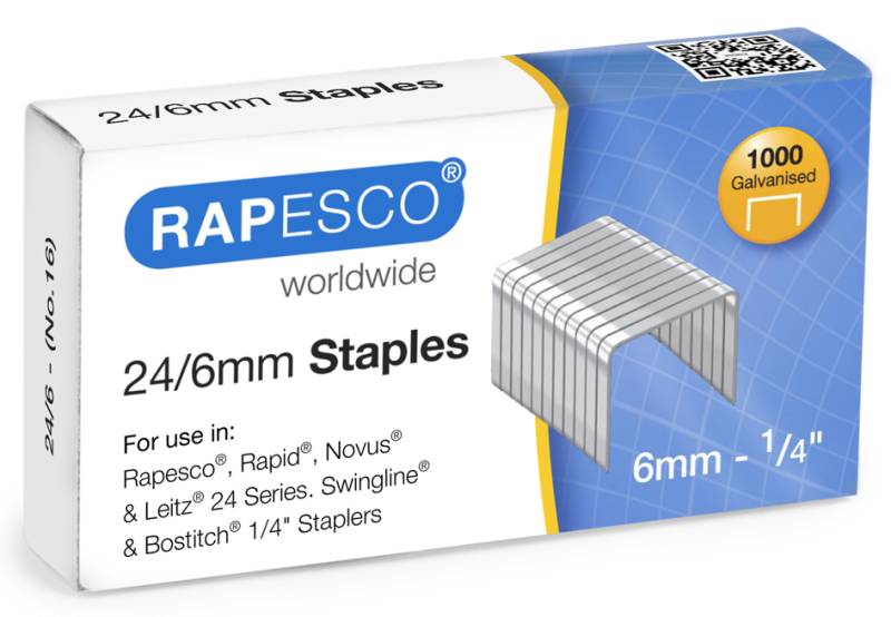 RAPESCO Heftklammern 21/4 mm, verzinkt, 2.000 Stück von Rapesco