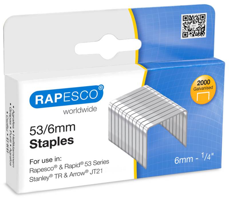 RAPESCO Heftklammern 53/6, verzinkt, 2.000 Stück von Rapesco