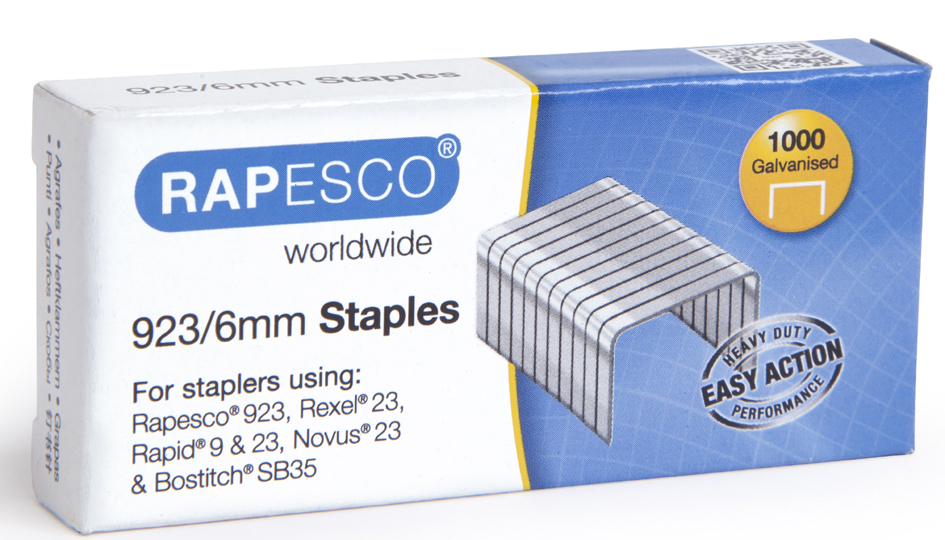 RAPESCO Heftklammern 923/8, verzinkt, 1.000 Stück von Rapesco