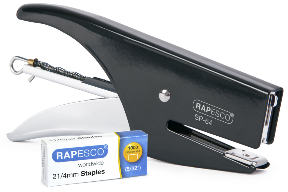 RAPESCO Heftzange SP-64 (6/4 & 21/4 mm), chrom / schwarz von Rapesco