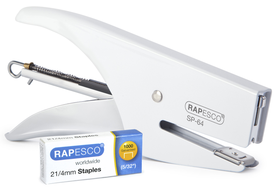 RAPESCO Heftzange SP-64 (6/4 & 21/4 mm), chrom / weiß von Rapesco