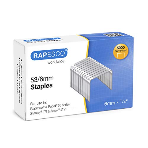 Rapesco 0749 53/6mm verzinkte Tackerklammern, 5000 Stück von Rapesco