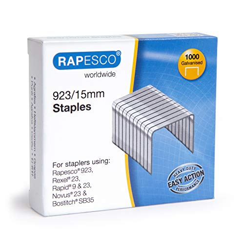 Rapesco 1239 923/15mm, Typ 23 verzinkte Heftklammern, 1000 Stück von Rapesco