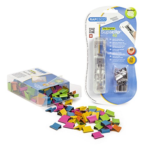 Rapesco 1299A Supaclip 40 Spender mit 25 Stück Edelstahlklammern und 150 Nachfüllklammern in Sortierte Farben Rapesco 1299A Supaclip 40 Spender mit 25 Stück Edelstahlklammern und 150 Nachfüllklammern in Sortierte Farben von Rapesco