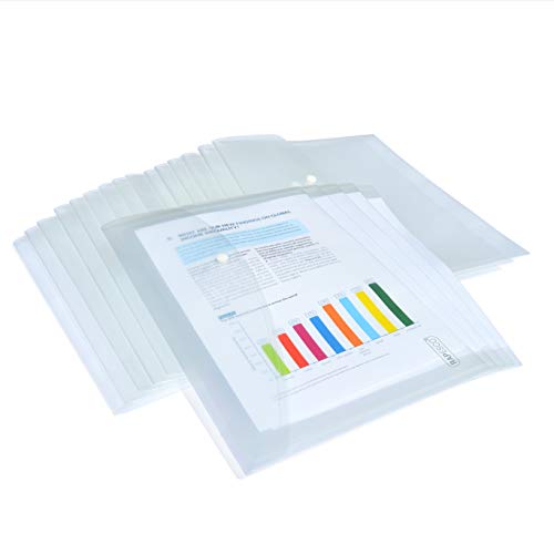 Rapesco 1497 Dokumentenmappe mit Druckknopf, A4+, Transparent, 50 Stück von Rapesco