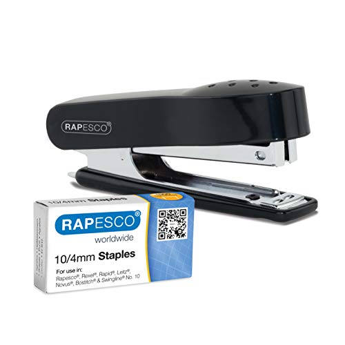 Rapesco 1573 Nr. 10 Mini Hefter & 1000 Heftklammern 10/4mm, Schwarz von Rapesco