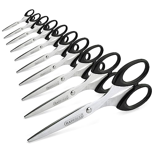 Rapesco 1579 Business Pack: 10 Essential 16cm Edelstahlscheren, Schwarz von Rapesco