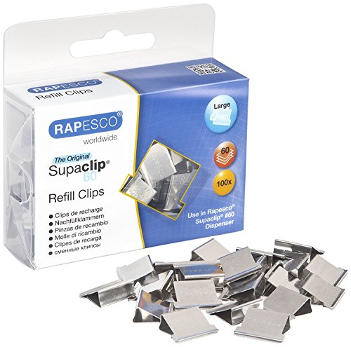 Rapesco CP10060S Supaclip 60 Edelstahl-Nachfüllklammern, 100 Stück von Rapesco