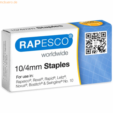 Rapesco Heftklammern 10/4mm VE=1000 Stück Rapesco Heftklammern 10/4mm VE=1000 Stück von Rapesco