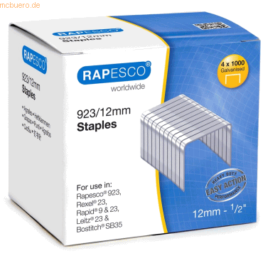 Rapesco Heftklammern 923/12mm VE=4x1000 Stück Rapesco Heftklammern 923/12mm VE=4x1000 Stück von Rapesco