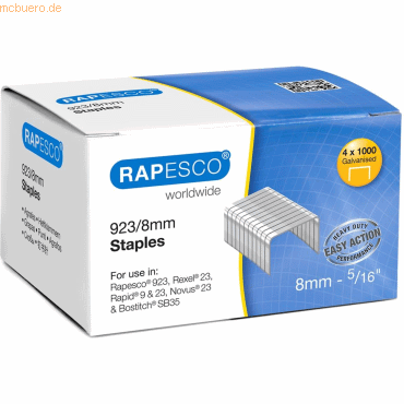 Rapesco Heftklammern 923/8mm VE=4x1000 Stück Rapesco Heftklammern 923/8mm VE=4x1000 Stück von Rapesco