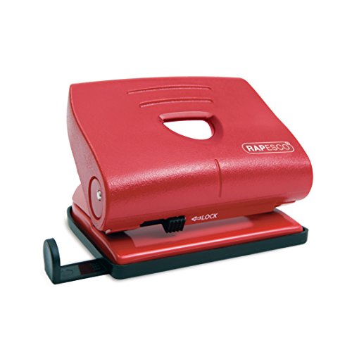 Rapesco PF8700R1 820-P 2-fach-Locher, 22 Blatt Stanzkapazität, Rot von Rapesco