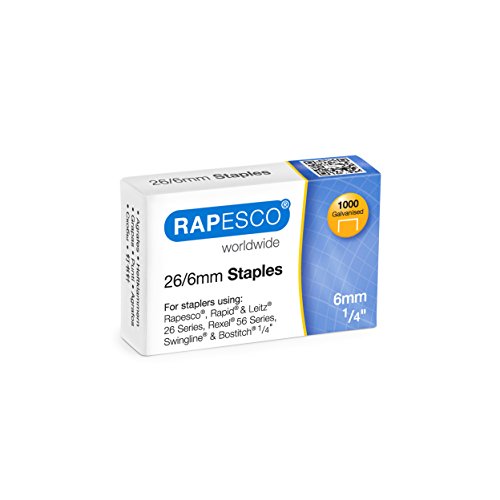 Rapesco S11661Z3 26/6mm (No.56) Verzinkte Heftklammern, 1000 Stück von Rapesco