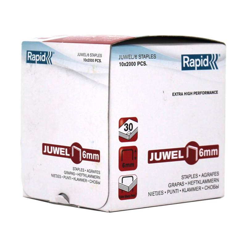 10 x 2000 Rapid 24821600 Juwel 6 mm Heftklammer für Hefter Juwel 3000 von Rapid