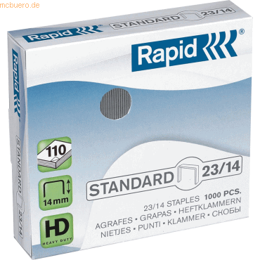 10 x Rapid Heftklammern 23/14 verzinkt VE=1000 Stück 10 x Rapid Heftklammern 23/14 verzinkt VE=1000 Stück von Rapid