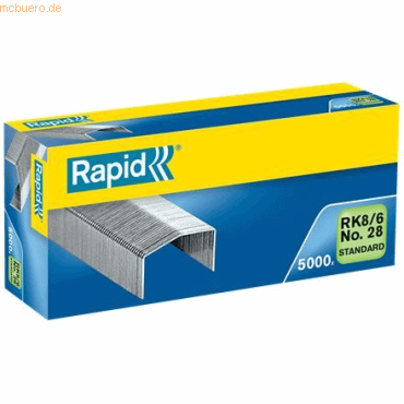 5 x Rapid Heftklammern RK8/6 verzinkt VE=5000 Stück 5 x Rapid Heftklammern RK8/6 verzinkt VE=5000 Stück von Rapid