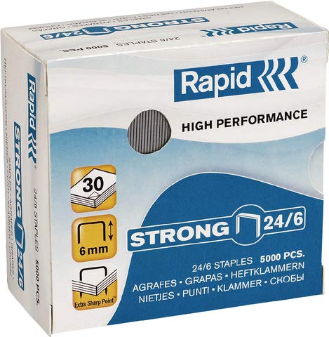 Rapid® Heftklammer, STRONG, 24/6, verzinkt (5.000 Stück), Sie erhalten 1 Packung á 5000 Stück von Rapid