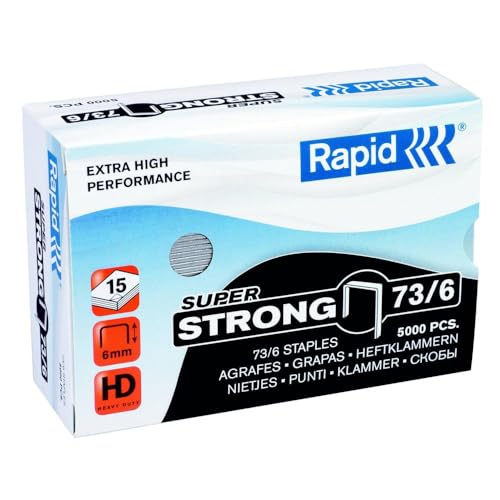 Rapid 24890200 Heftklammern 73/6mm Super Strong, verzinkt, 5000 Stück von Rapid