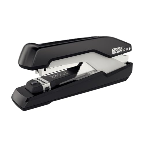 Rapid 5000546 Tacker Super Flachheftgerät (30 Blatt, Mühelos, Omnipress, Hochwertiges Ergonomisches Gehäuse, Inkl. Heftklammern, SO30) schwarz/grau von Leitz