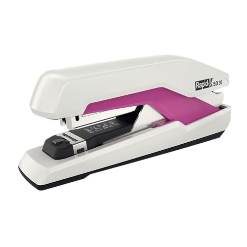 Rapid 5000548 Tacker Super Flachheftgerät (30 Blatt, Mühelos, Omnipress, Hochwertiges Ergonomisches Gehäuse, Inkl. Heftklammern, SO30, pink) weiß/pink von Leitz