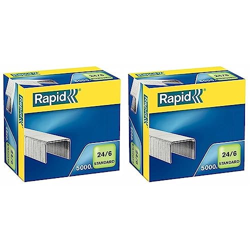 Rapid Heftklammer (24/6 mm Standard, verzinkt) 5000 Stück (Packung mit 2) von Rapid