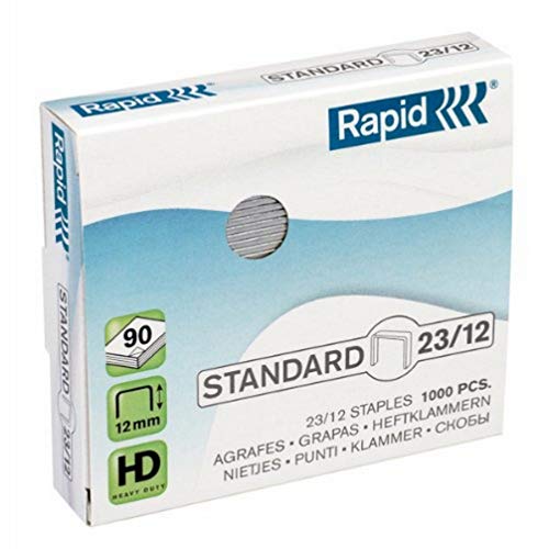 Rapid Heftklammern (23/12 mm, Standard, verzinkt) 1000 Stück von Rapid