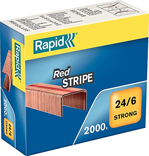 Rapid Heftklammern (24/6 mm Red Stripe, verzinkt, mit Sollbruchstelle) 2000 Stück von Rapid