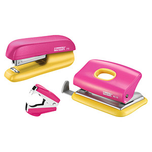 Rapid Locher und Heftgeräte Set Mini pink/gelb Rapid Locher und Heftgeräte Set Mini pink/gelb von Rapid