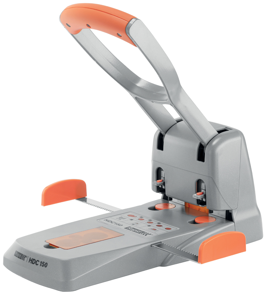 Rapid Registraturlocher Supreme HDC150/2, silber/orange von Rapid